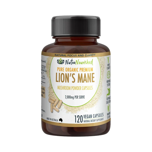 Organic Lions Mane Mushroom Powder 120 Caps